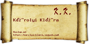 Károlyi Klára névjegykártya