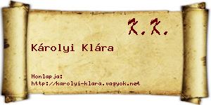 Károlyi Klára névjegykártya